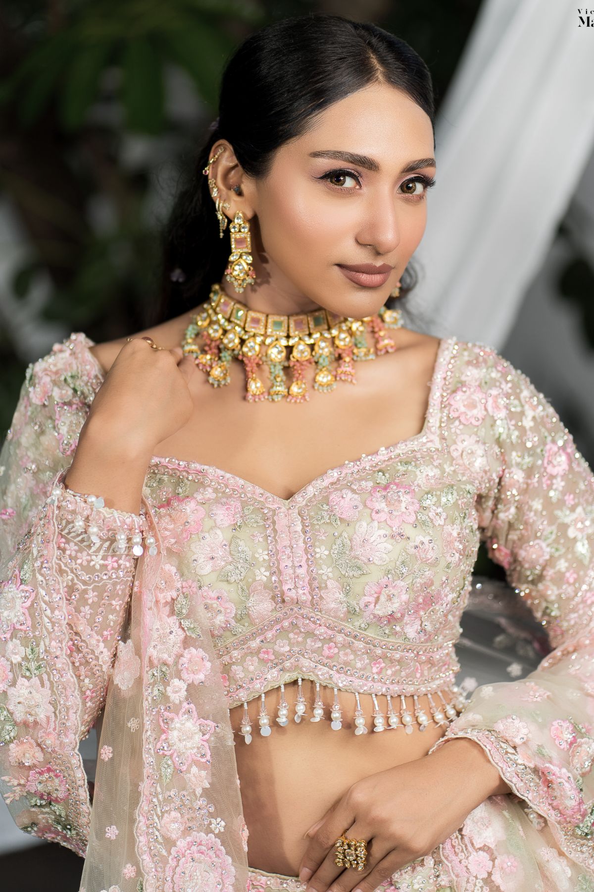 1001427889-1-1.jpg Multi Colour Kundan Necklace Set For Rent - Image 1