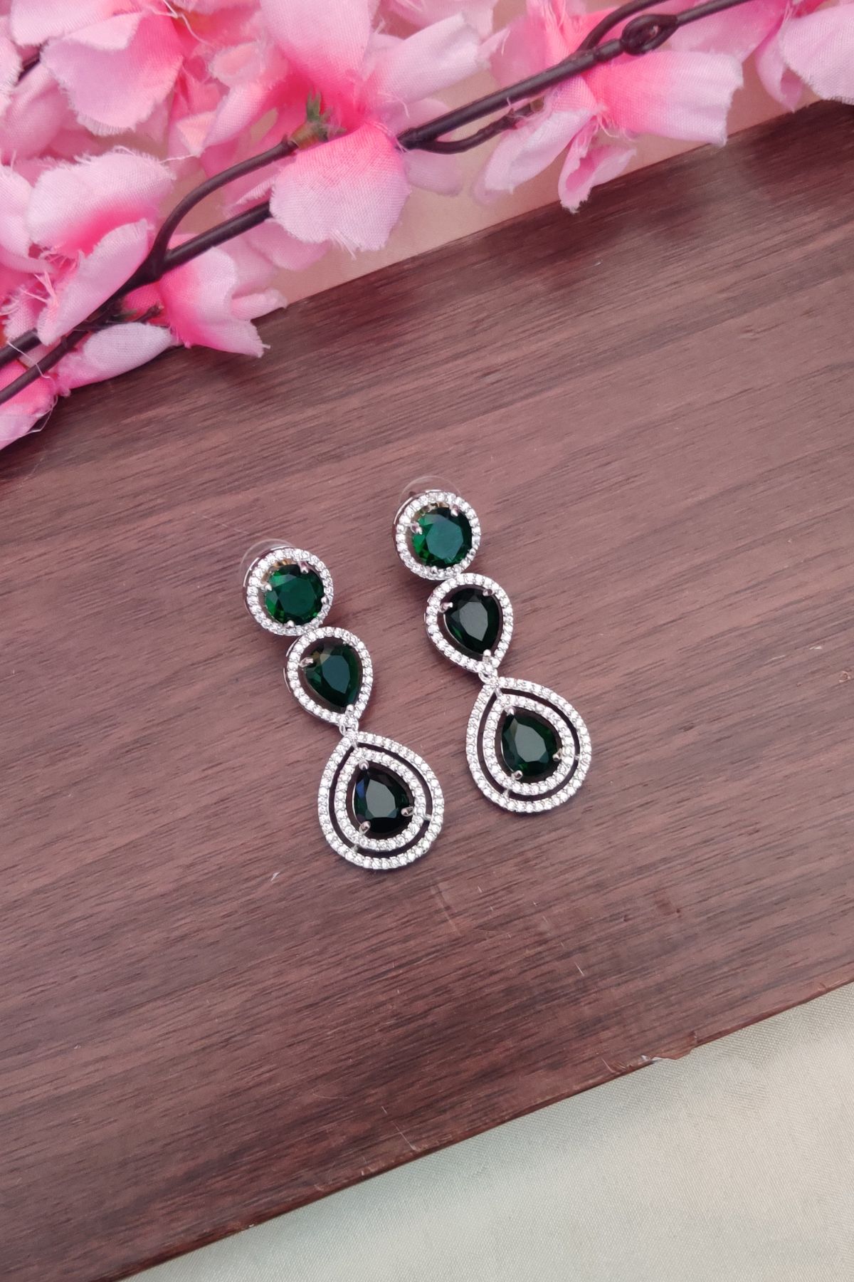 IMG_20250318_162442-1.jpg Dark Green Stone Earrings - Image 1