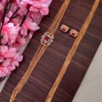 Simple Layer Red Stone Designer Long Necklace