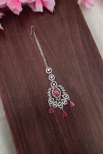 AD White And Pink Stone Tikka