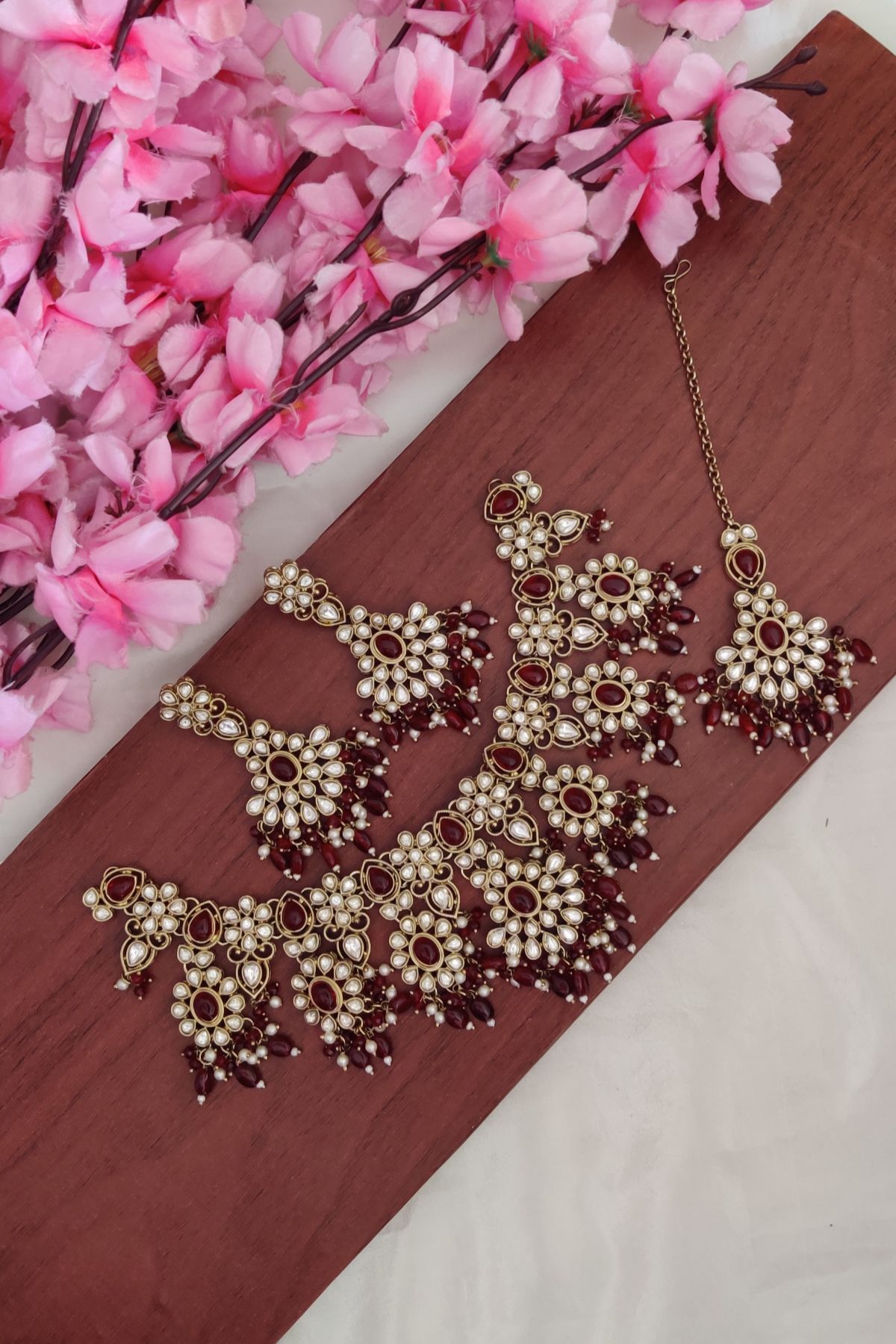 IMG_20260316_130722.jpg-1.jpeg Amazing Maroon Kundan Necklace - Image 1