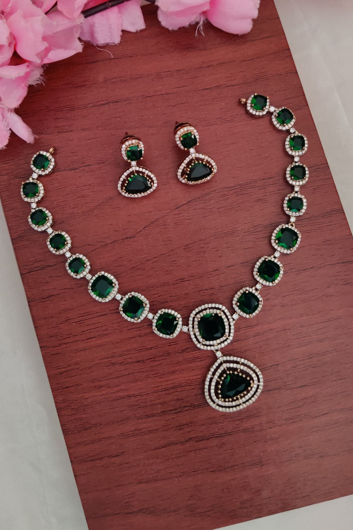 IMG_20260317_125934.jpg-1.jpeg AD Green Stone Designer Necklace - Image 1